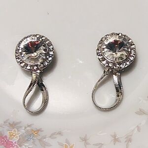 Vtg Magnetic Earring Premium Magnetotherapy Lymphatic Earrings Rivolli Glass